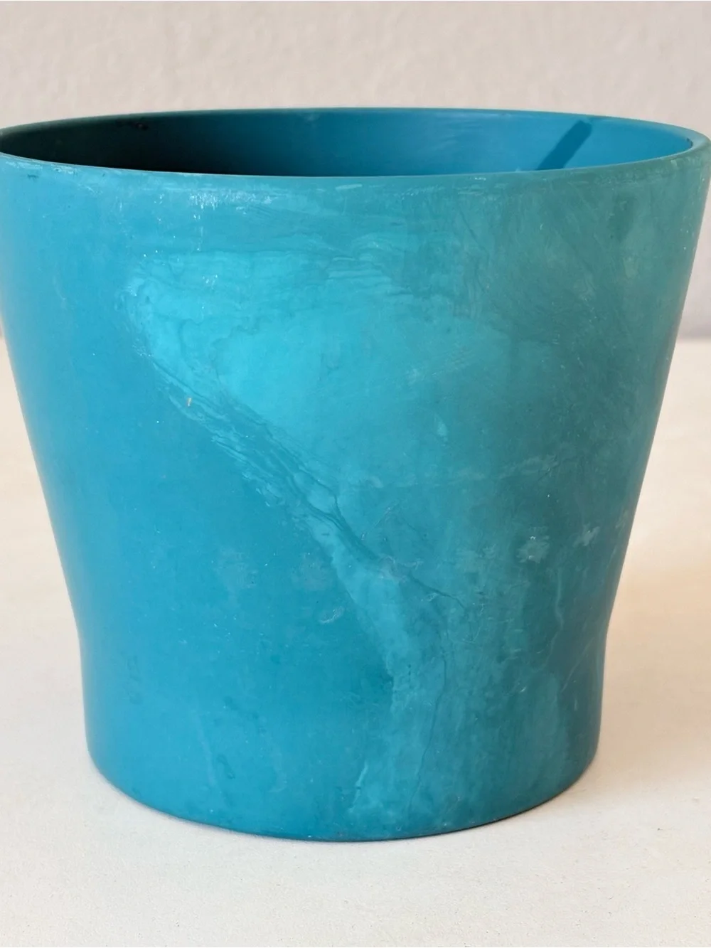 Set of 2 White & Blue Terracotta Clay Pot 5”H Succulent Planter No Drainage Hole
